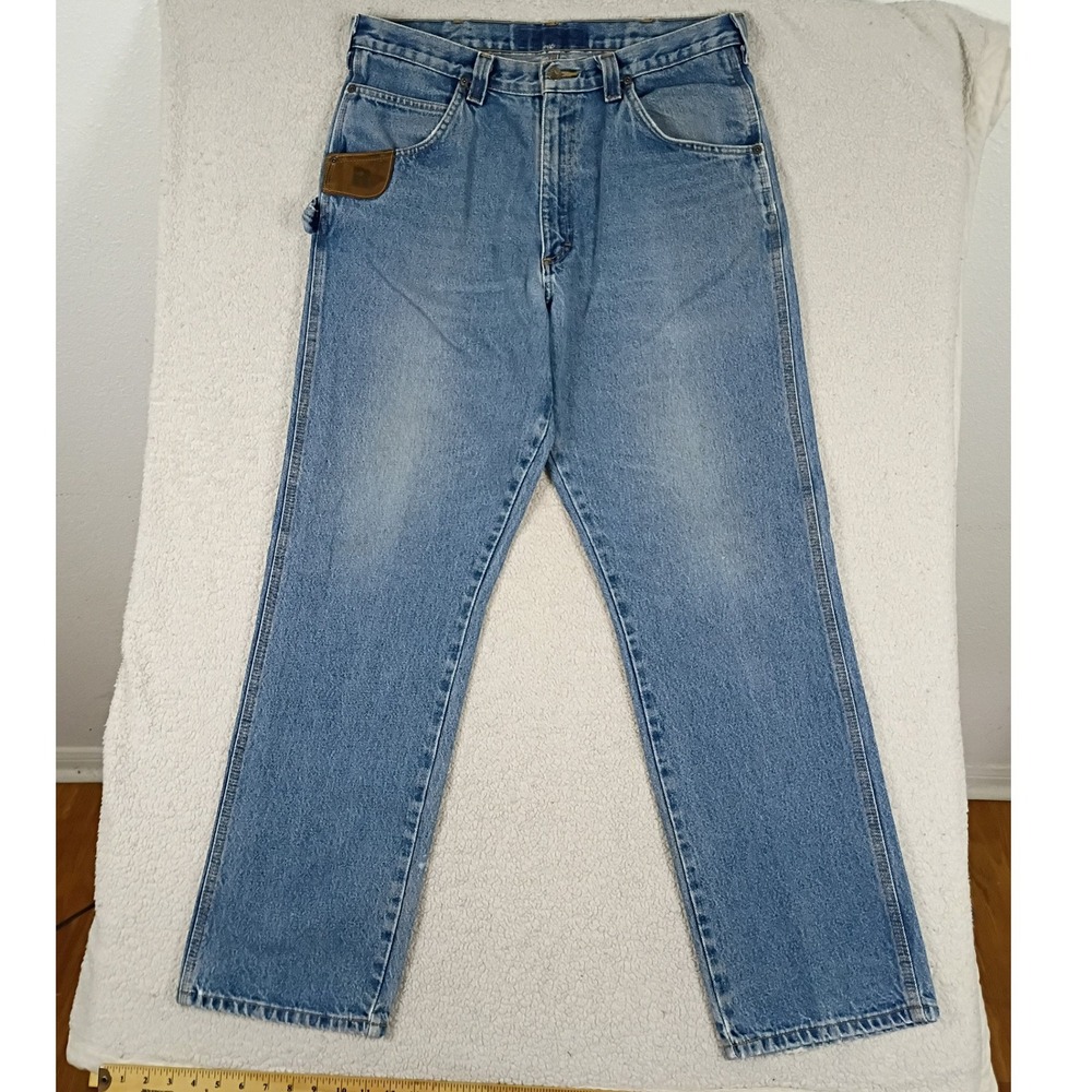 Vintage Wrangler Riggs Workwear Carpenter Jeans Mens 35x34 Blue Denim Utility